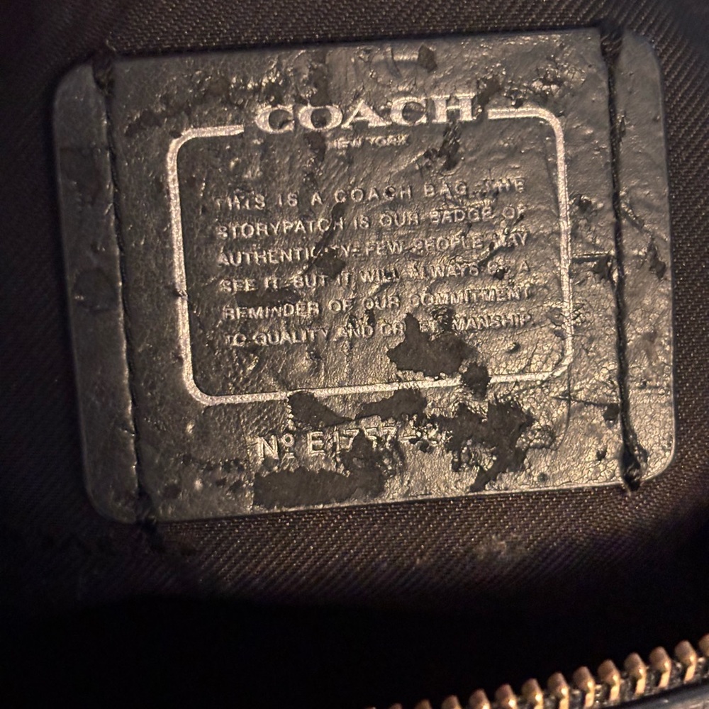 COACH Chain Prairie Black Pebbled Leather & Suede Satchel EUC - Picture 12 of 15